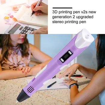 Ciparu Displejs Intelligent 3D Drukāšanas Pildspalvu Augstas Temperatūras 3D Grafiti Gleznu Pildspalvas Ar Led Displeju Izglītības Rotaļlietas, Dāvanu
