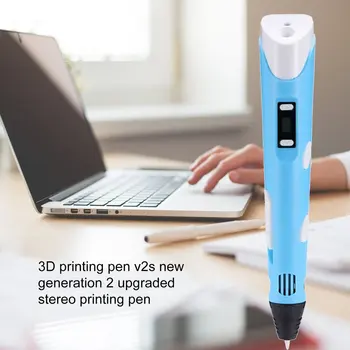 Ciparu Displejs Intelligent 3D Drukāšanas Pildspalvu Augstas Temperatūras 3D Grafiti Gleznu Pildspalvas Ar Led Displeju Izglītības Rotaļlietas, Dāvanu