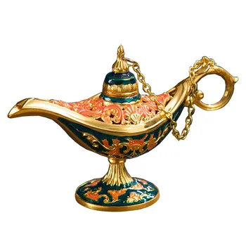 Cirsts Dekoru Vintage Retro Aladdin Lampa Tējas Katls Amatu Dekoratīvi Mākslas Vīraka Eļļas Degļu Dāvanu Cinka Sakausējuma Tradicionālo Mājas