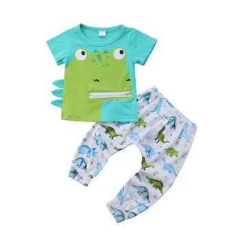 Citgeett Toddler Bērniem, Baby Boy, Topi, T-kreklu Dinozauru Bikses 2gab Apģērbs, Apģērbu Komplekts Vasaras Gudrs Komplekts