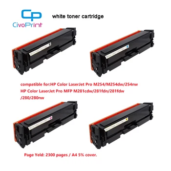 Civoprint balts Tonera Kasetni printerī, CF500A 202A 500A Savietojams ar HP LaserJet Pro M254 M254dw 254nw MFP M281cdw 281fdn