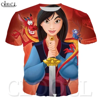 CLOOCL Vīriešu T-krekls Modes Anime Mulan 3D Iespiesti Īsām Piedurknēm Liela Izmēra Mīksti Topi ar Īsām Piedurknēm Vīriešu T Kreklu, Krekli