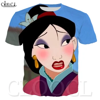 CLOOCL Vīriešu T-krekls Modes Anime Mulan 3D Iespiesti Īsām Piedurknēm Liela Izmēra Mīksti Topi ar Īsām Piedurknēm Vīriešu T Kreklu, Krekli