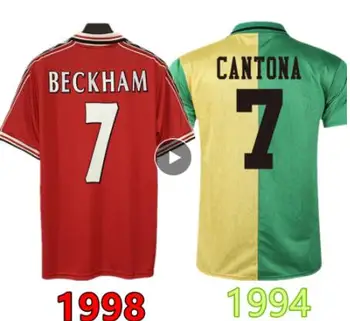 Clássico Retro Bekhems 1998 1994 Cantona Camiseta Personalizada de Alta Qualidade