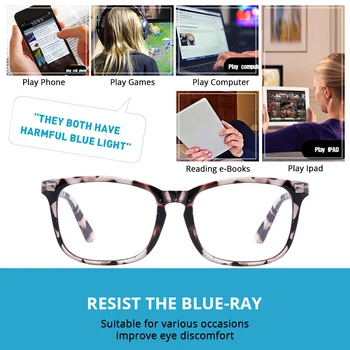 COASION Zilā Gaisma Pretbloķēšanas Glāzes par Sievietēm, Vīriešiem Laukumā Nerd Brilles Rāmis Datoru Spēles Brillēm UV Aizsardzības CA1396A