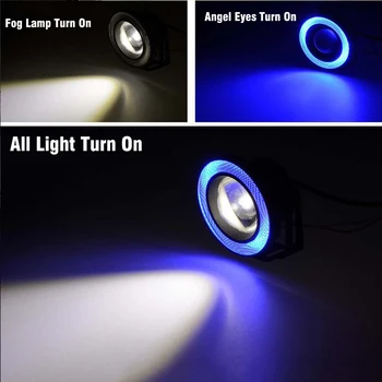 COB LED Auto Miglas lukturi Angel Eyes 12V 10W Universālo Dienas Gaismas lukturi 64mm 76 89mm Izcelt Auto Pagrieziena Lukturi