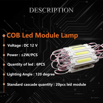 COB LED Gaismas Modulis ar Objektīvu Ūdensizturīgs IP67 DC12V LED Moduļi, Strip Gaismas Reklāmas Zīme Veikalu Apdares Gaismas