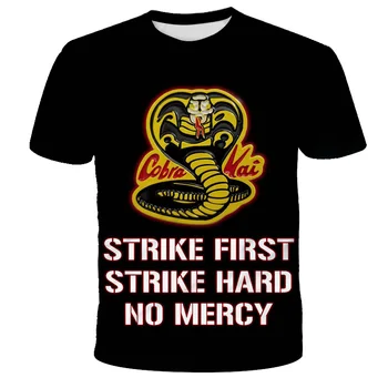 Cobra Kai T Krekls zēns Streiku, Pirmo Streiku Grūti Bez Žēlastības T Krekli meitene Vasaras Tshirts Īsām Piedurknēm Tees apdrukas T-Krekls