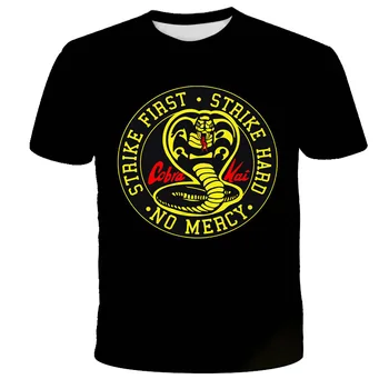 Cobra Kai T Krekls zēns Streiku, Pirmo Streiku Grūti Bez Žēlastības T Krekli meitene Vasaras Tshirts Īsām Piedurknēm Tees apdrukas T-Krekls