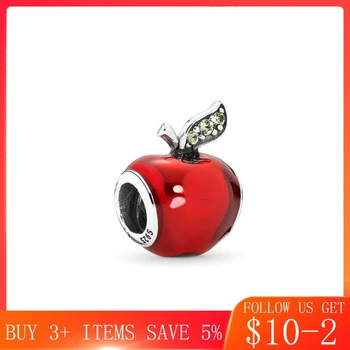 CodeMonkey S925 Sudraba Red Apple Krelles DIY Rotaslietu izgatavošana Augļu Sērijas Fit 3mm Aproce par Ziemassvētku Dāvanu CMS066