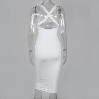 Colysmo Dubultā Slāņu Sexy Kleita Sievietēm Balts Midi Bodycon Kleita Elegantas Dāmas Puse Kleitas Ziemas Klubu Kleita Vestidos 2020 Jaunas