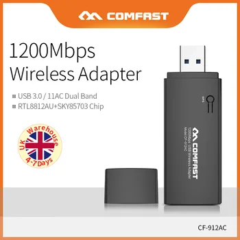 Comfast 11AC Dual Band 2.4 G&5.8 G ātrgaitas 1200Mbps USB3.0 RTL8812AU Gigabit Wireless Adapteri Tīkla Kartes Windows KF-912AC