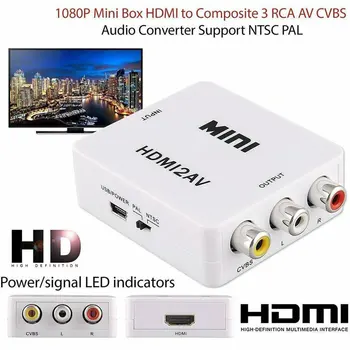 Composite AV CVBS RCA HD Video Converter, Adapteri, 720/1080p Upscale Izturīgu Pārnēsājamo HD Video Converter Adapteri