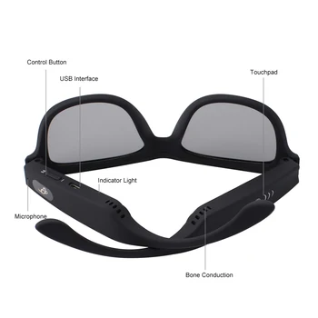Conway Bluetooth Saulesbrilles Kaula Vadāmība Smart Saulesbrilles Audio Austiņas Touch Vadības Brīvroku Mūzika-Zvanu Braukšanas Brilles