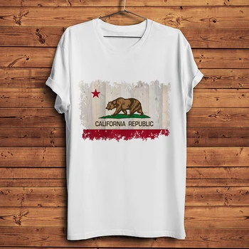 Cool Kalifornijas Republikas karoga smieklīgi t-krekls homme vasarā jaunu īsām piedurknēm t krekls vīriešiem white gadījuma tshirt unisex streetwear