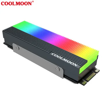 CoolMoon M. 2 Cietvielu Disks RGB Siltuma Izlietne M2 SSD Radiatoru,5V 3Pin ARGB SYNC Veste, CM-M73S