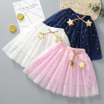 COOTELILI Bērniem, Baby Star Glitter Deju Tutu Svārki Meiteni Sequin 3 Slāņi Toddler Apģērbu Bērniem Šifona Princešu Svārki