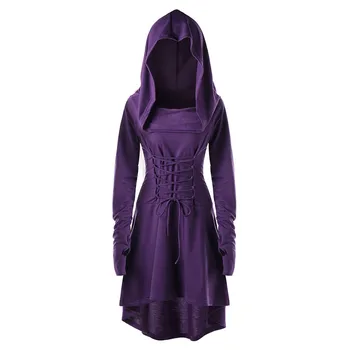 Cosplay kleita kapuci Sieviešu Tērpi, Mežģīnes Up Kapuci Vintage Pārsējs Kleita kapuci nelegālo cietā ragana d90906