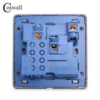 Coswall Sienas Kontaktligzda 13A Universal 5 Caurumu Komutācijas modulis Ar Neona 2.1 Dual USB Lādētāja Ports LED indikators Krāsa Melna