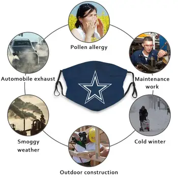 Cowboys - Dallas Pasūtījuma Dizains Pieaugušo Bērni Anti Putekļu Filtrs Diy Gudrs Drukāt Mazgājams Maska Logo
