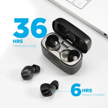 COWIN KY02[Modernizētas] TWS Taisnība Bezvadu Austiņas Bluetooth Sporta Earbuds ar Mikrofonu, 36H rotaļu laiks, IPX5 Ūdensizturīgs