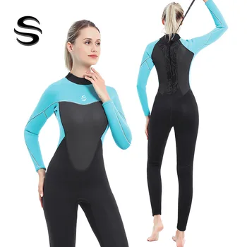 CR reljefs 2 / 3MM neoprēna Wetsuit sieviešu Zemūdens niršanas tērps, Pilna Ķermeņa Vienā Gabalā Surfsuit spearfishing Snorkeling peldkostīmu