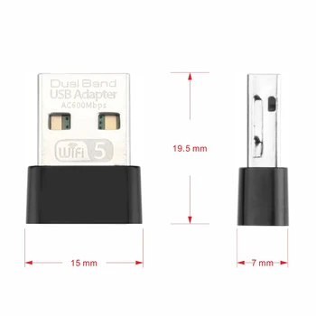 Creacube Jaunu Mini 600M USB WiFi Adapter-Bezvadu Tīkla Karte, Wifi Uztvērējs 2.4/5G Dual Band Datoru Tīkla LAN Karti Uz PC