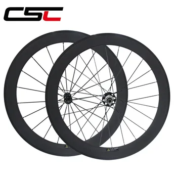 CSC 700C oglekļa ceļu, velosipēdu 50mm dziļumu 27,5 mm platums clincher riteņi ar Powerway R13 vai novatec rumbas velosipēdu riteņpāru
