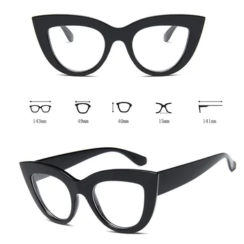 Cubojue Cat Eye Lasīšanas Brilles Sievietēm +1.00 1.25 1.75 1.50 2.25 2.50 2.75 3.00 3.25 Melna Bieza Dioptriju Dāmas Lasīt Brilles