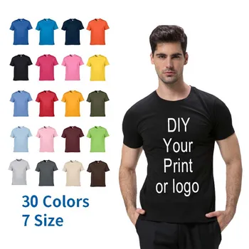 Custom Print Vienotu Uzņēmuma DIY Komandas T-kreklu apdruka Logo/Foto/Teksts Iespiests T Krekls Mens Top Reklāma T-Krekls