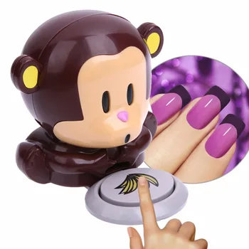 Cute Mini Multfilmu Monkey Nail Dryer Rokas Pirkstu, Pirksta Nagu Art Gel Padoms Poļu Fēns Ventilators Ventilators, Gaisa Žāvētājs Nail Art Rīki