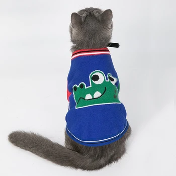 Cute Suņiem Rudens Džemperis Silts Pet Cat Oufit Apģērbu, Trikotāžas Kucēns, Kaķēns Kostīmu Luksusa Chihuahua Franču Buldogs Džemperi