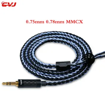 CVJ 16-daļa 352core sudraba pārklājumu profesiju kabelis 0,75 mm 0.78 mm mmcx austiņu uzlabot kabeļu Rezerves Aizstāt vadu, 3.5 mm plug