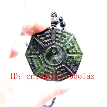 Dabas Black Green Jade Obsidian Tai Chi Tenkas Kulons Lodītes Kaklarotu, Smalkas Rotaslietas Cirsts Amuletu Modes Šarmu Dāvanas Sievietēm