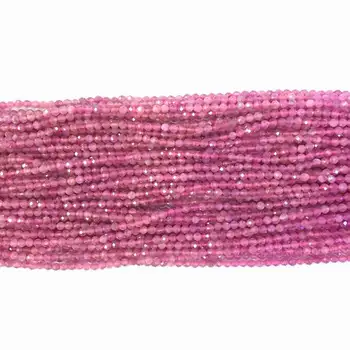 Dabas Rozā Turmalīns Mikro Slīpētas Pērles 2mm 3mm 4mm Slīpētas Gem Distances Krelles,Mazo Tiny Krelles), lai rotaslietas,1string 15,5
