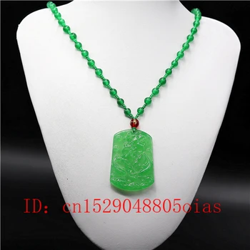 Dabas Zaļais Ar Emerald Jade Zivju Lotus Kulons Pērles Kaklarota Šarmu Jadeite Juvelierizstrādājumu Modes Cirsts Amuletu Dāvanas Sievietēm