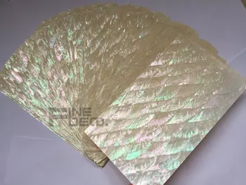 Dabīga krāsa ventilatoru formas abalone shell lapa zivju āķi apdare vai koka kastīšu izmērs 140x240mm tikai 1 lapu paraugu izmantošana