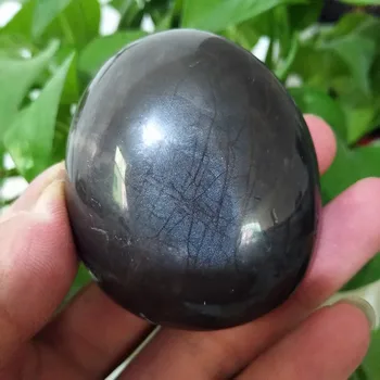 Dabīgā akmens black mēnessakmens crystal palm reiki akmens gem čakru akmeņi un dziedināšanas kristāli лунный камень
