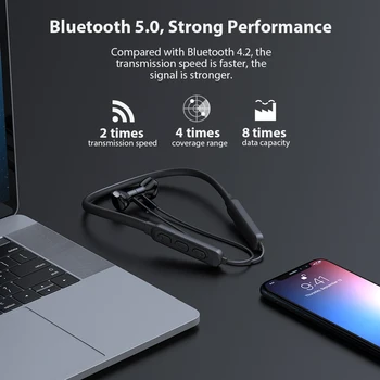 DACOM G03H Neckband Bluetooth Austiņu Sporta Austiņas Darbojas Bezvadu Stereo Austiņas 10H Mūzikas Laiku, iPhone, Samsung