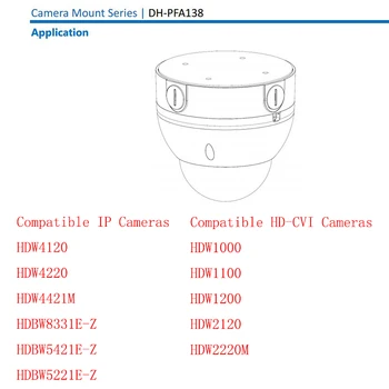 Dahua DH-PFA138 kamera Mount Ūdens necaurlaidīgs kabeļu nozarkārbu Saderīgu Virsbūves Tips IP dome kamera DH-IPC-HDBW5421E-Z HDCVI kamera 2220