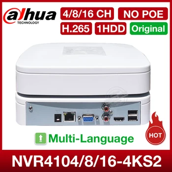 Dahua Sākotnējā NVR4104-4KS2 NVR4108-4KS2 NVR4116-4KS2 4/8/16CH 4K&H. 265 Tīkla Video Ierakstītājs 8MP 1SATA Multi-valodu ONVIF