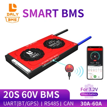 Daly 3.2 v 18650 smart BMS 20S 60V 30A 40A 60A Bluetooth 485 USB ierīces NTC UART programmatūras togther Lauva LiFepo4 Baterijas BMS