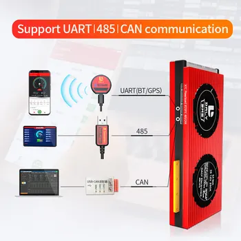 Daly Smart BMS 24S 72V LiFepo4 Baterijas 150A 200A 250A Bluetooth+485 USB ierīci +VAR+NTC +UART Elektrisko Automašīnu E-Velosipēds, Motorollers