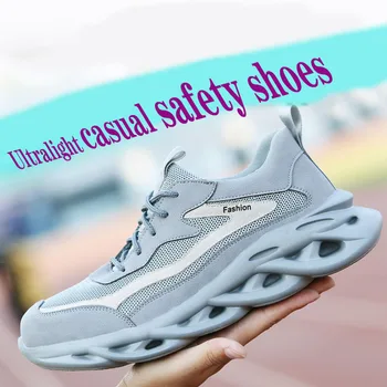 Darba apavi vīriešiem un sievietēm anti-smashing anti-punkcija elpojošs, viegls vasaras tērauda kājām klp darba drošības apavi kurpes