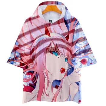 Darling ar Franxx 3D kapuci t kreklu apdruka Vīriešu Sieviešu Anime Dārgie Frank Iespiests T-krekls modes Harajuku T krekli, t-veida Zīmolu Drēbes