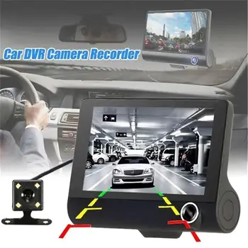 Dash Cam Dubultā Objektīva auto 1080P FHD DVR Auto Vadītāja Ieraksti Touch Ekrāns IPS Dash Kameru Video Ieraksti