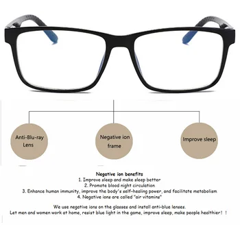Datoru Brilles Negatīvo Jonu Anti Zilā Gaisma Brilles pret acu nogurumu, Briļļu Bloķē staru Radiāciju Spēle Brilles