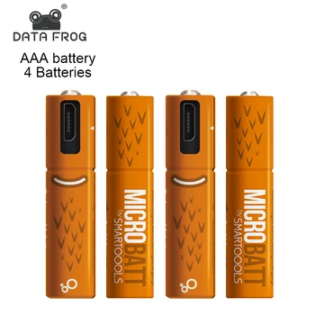 Datu Varde 4gab 1.2 V 450mAh AAA Akumulatori Ni-MH Ātri uzlādējas akumulators Ar Micro-USB Uzlādes Kabelis