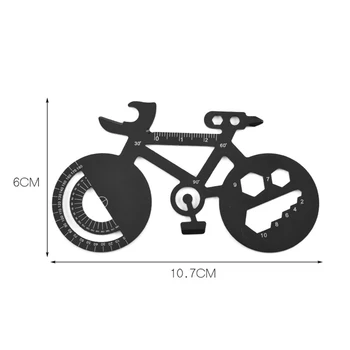Daudzfunkciju velosipēdu kartes rīks Radošo pudele nazis uzgriežņu atslēgas nerūsējošā tērauda Āra portatīvo EDC rīku karte