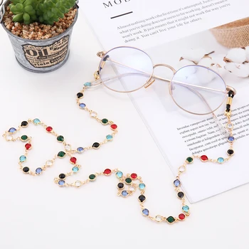 Dawapara Krāsains Kristāla Pērlītēm Briļļu Turētājs Modes Brilles, Ķēdes Sieviešu Acu Piederumi, Kakla Siksnas Vadu Saulesbrilles String